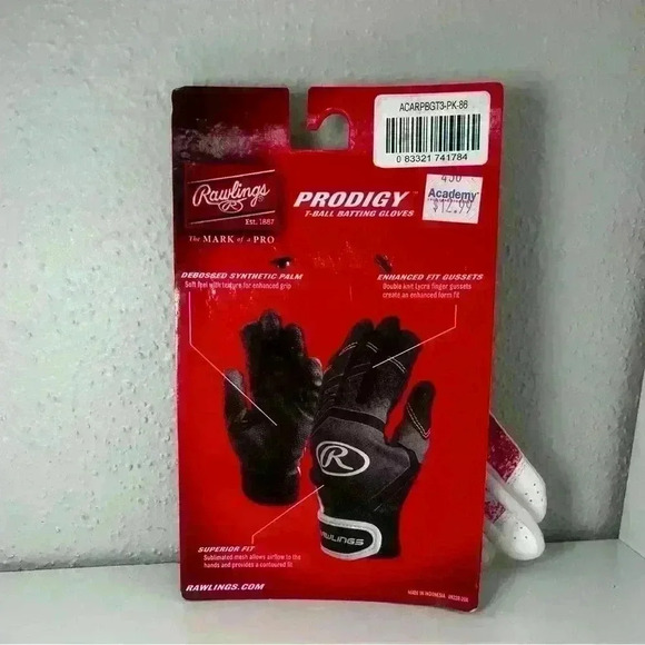 Rawlings T-Ball Gloves Ages 3-6 Pink and White - Picture 2 of 2